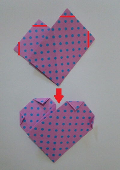 ハート 折り紙 折り方8-1